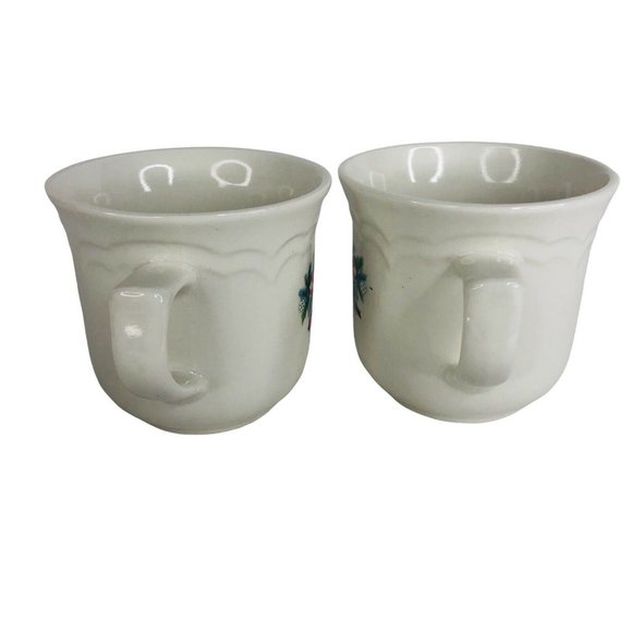 4 Pfaltzgraff Red Ribbon Cup And Saucer Sets Stoneware Christmas Holiday Vintage - Picture 9 of 11